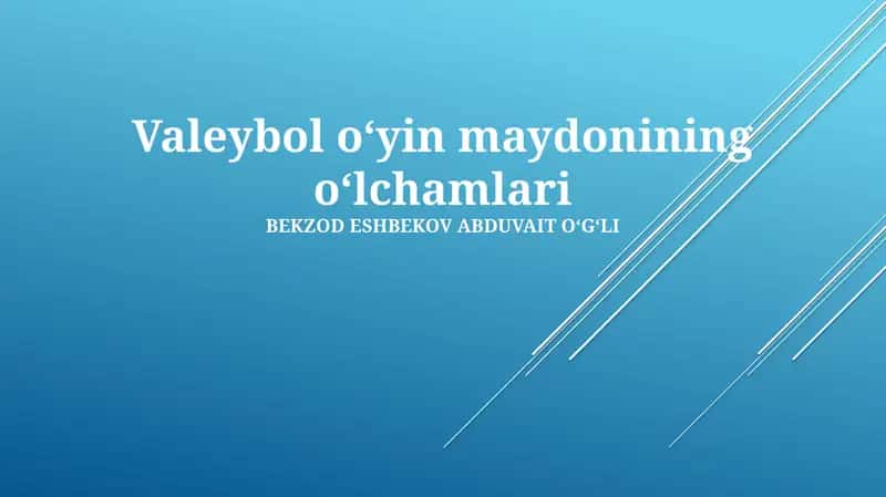 Voleybol Maydonchasi O'lchamlari 1