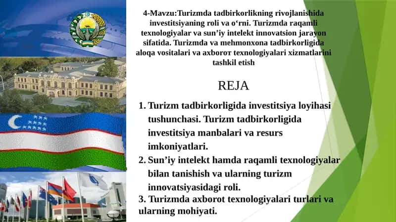 Turizmda Tadbirkorlikning Investitsiyalardagi Roli 1