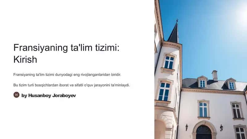 Fransiyaning ta'lim tizimi: Kirish 1