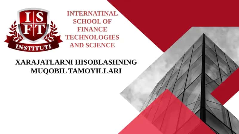 Xarajatlarni Hisoblashning Muqobil Tamoyillari 1