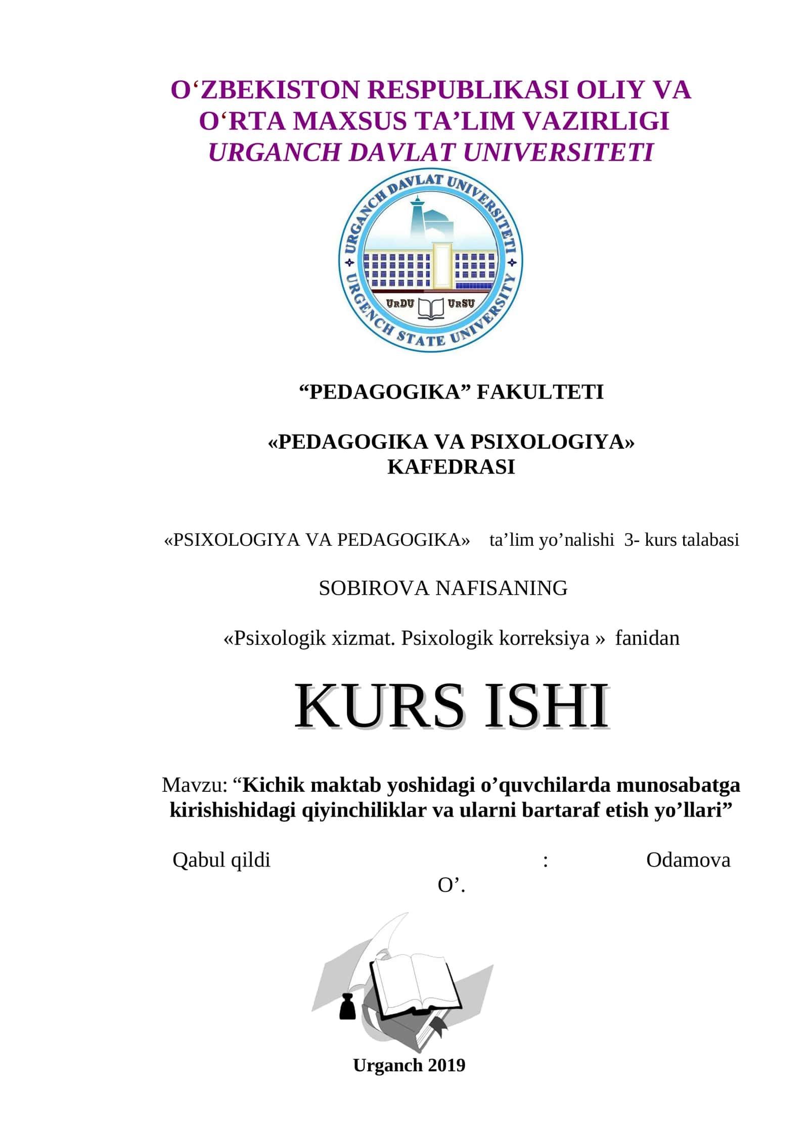 Psixologik xizmat. Psixologik korreksiya 1