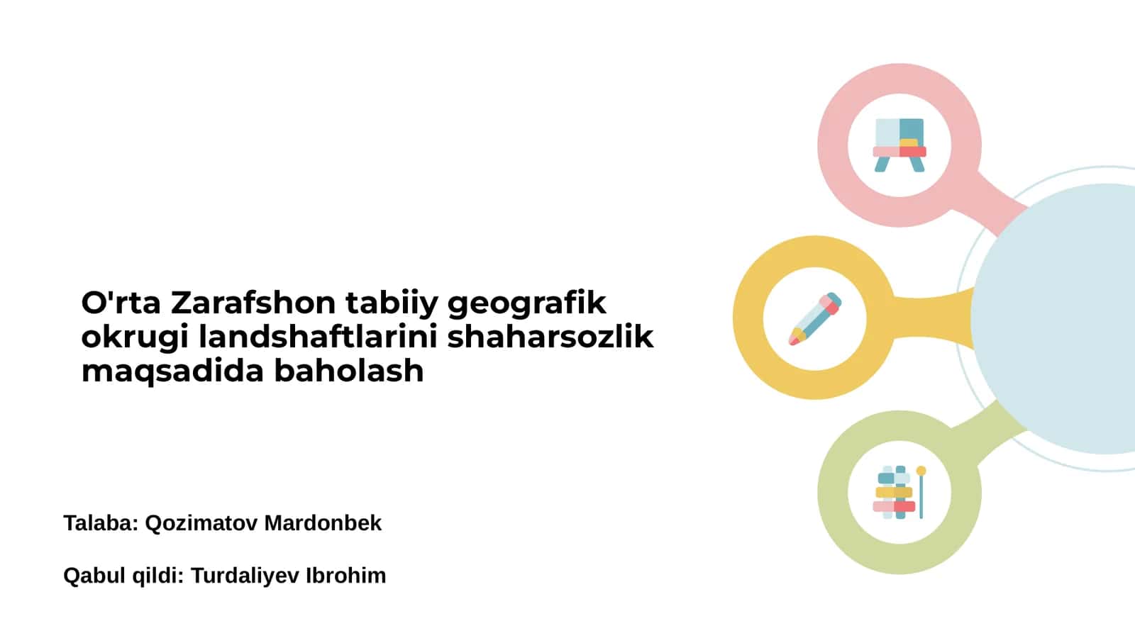 O'rta Zarafshon tabiiy geografik okrugi landshaftlarini shaharsozlik maqsadida baholash 1