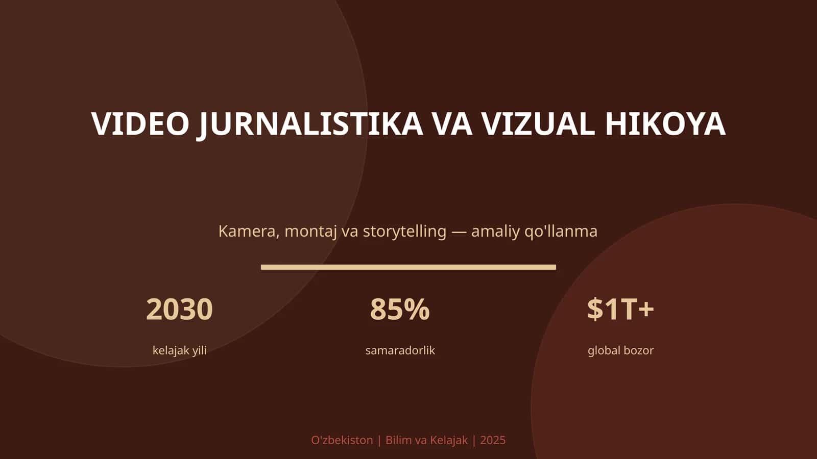 VIDEO JURNALISTIKA VA VIZUAL HIKOYA 1