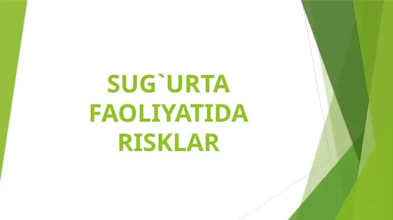 Sug'urta faoliyatidagi risklar 1