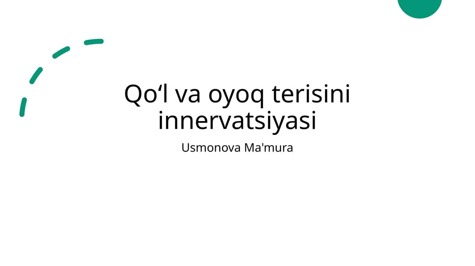 Qoʻl va oyoq terisini innervatsiyasi 1