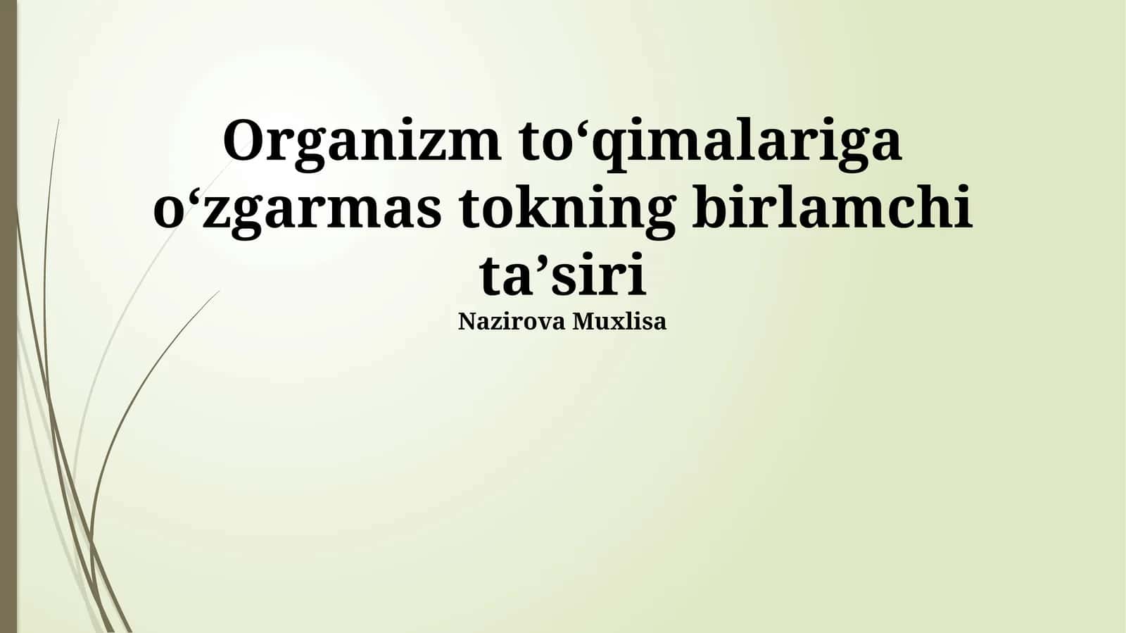 Organizm toʻqimalariga oʻzgarmas tokning birlamchi taʼsiri 1
