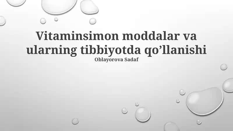 Vitaminlar va mineral moddalar 1