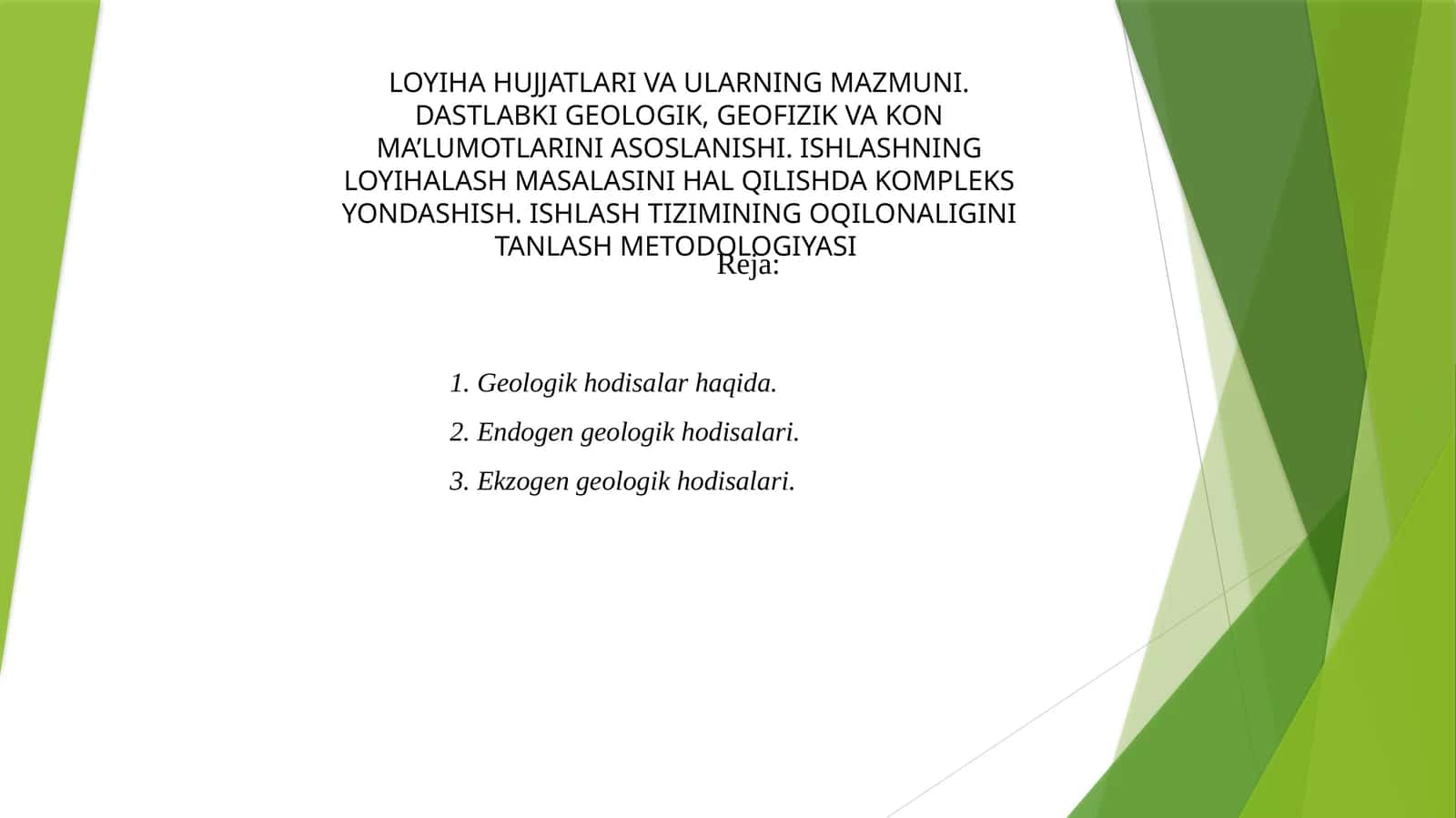Geologik hodisalar haqida 1