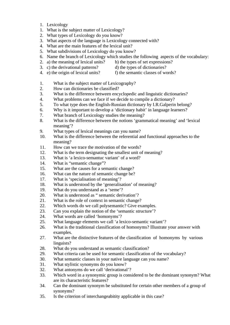 Lexicology 1