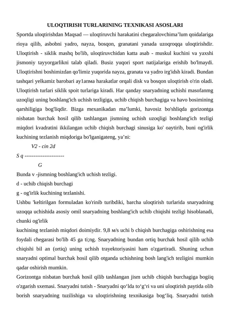 ULOQTIRISH TURLARINING TEXNIKASI ASOSLARI 1