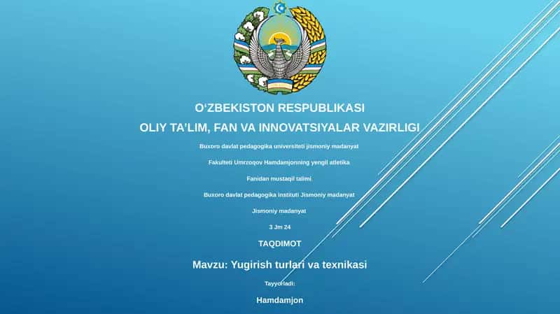 Yugirish turlari va texnikasi 1