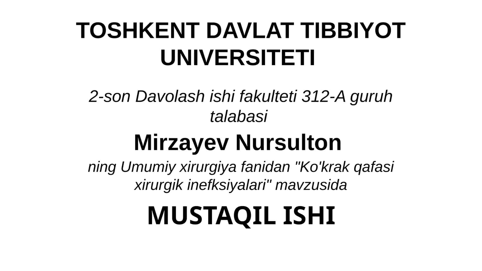 Ko'krak qafasi xirurgik inefksiyalari 1