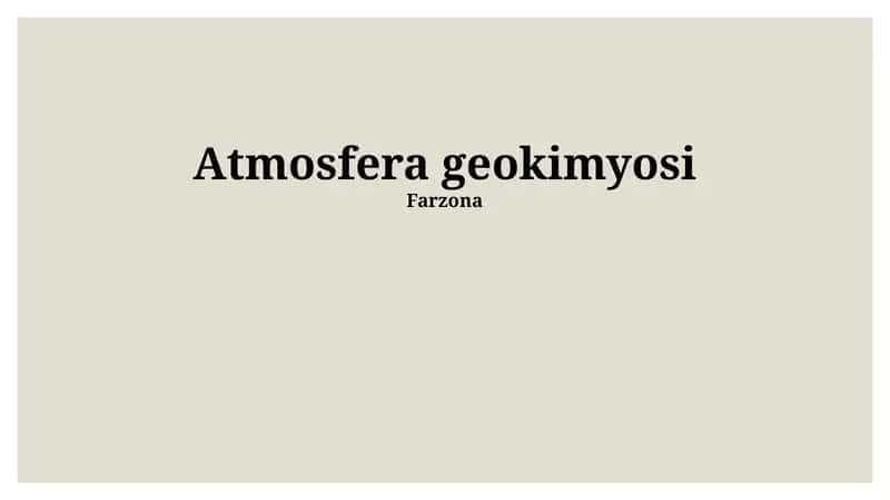 Atmosfera geokimyosi 1