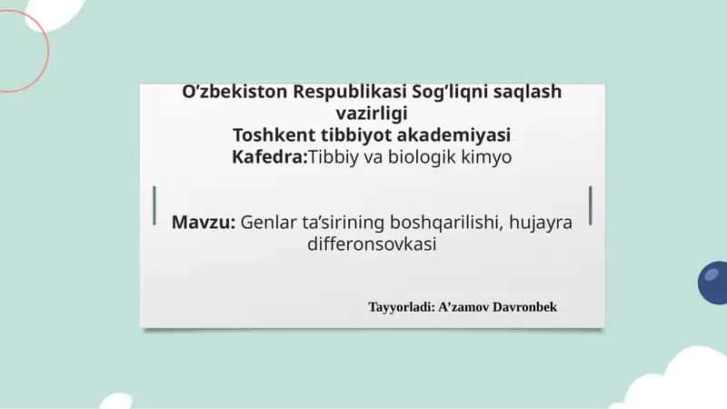 Qon biokimyosi 1