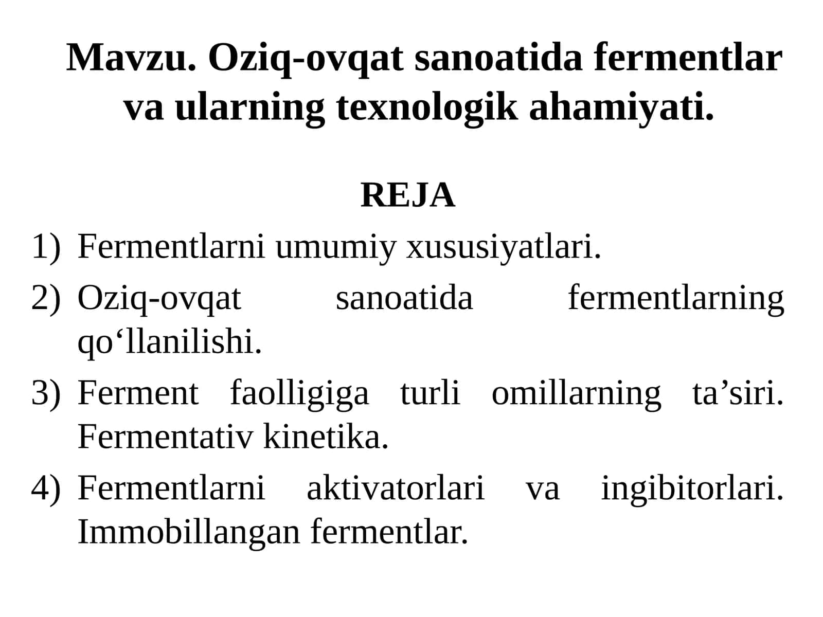 Oziq-ovqatsanoatida fermentlar va ularning texnologik ahamiyati 1