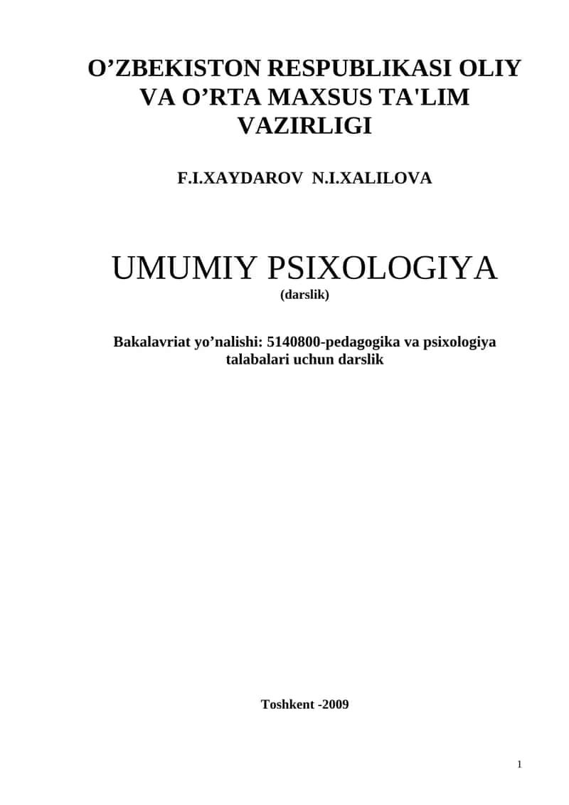 Umumiy psixologiya (darslik) 1