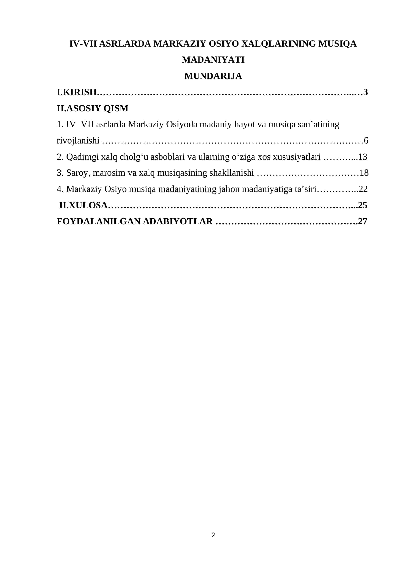 IV-VII ASRLARDA MARKAZIY OSIYO XALQLARINING MUSIQA MADANIYATI 1