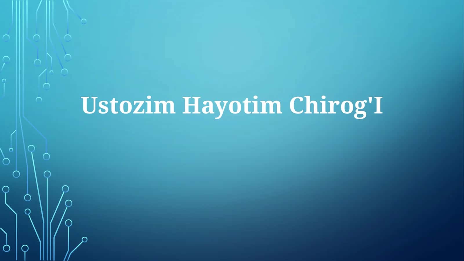 UstozimHayotimChirog'I 1