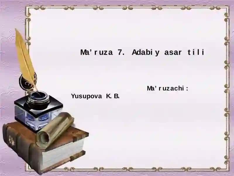 Adabiy asar tili 1