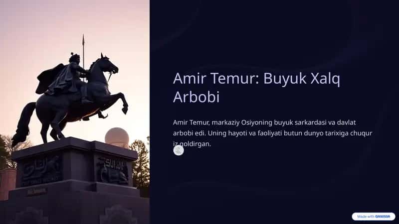 Amir Temur: Buyuk Xalq Arbobi 1