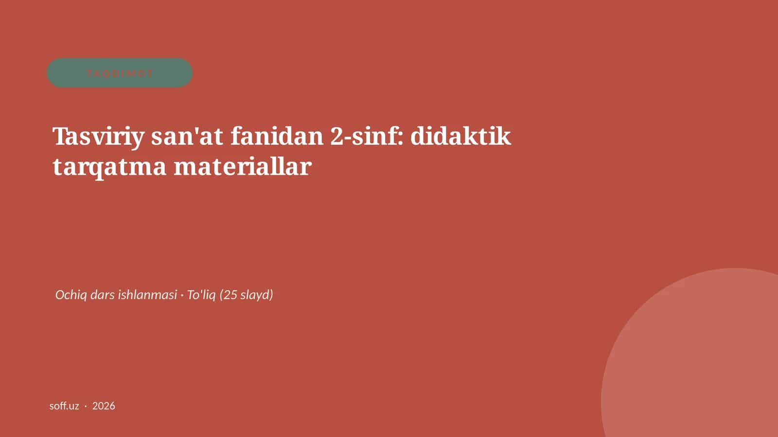 Tasviriy san'at fanidan 2-sinf: didaktik tarqatma materiallar 1