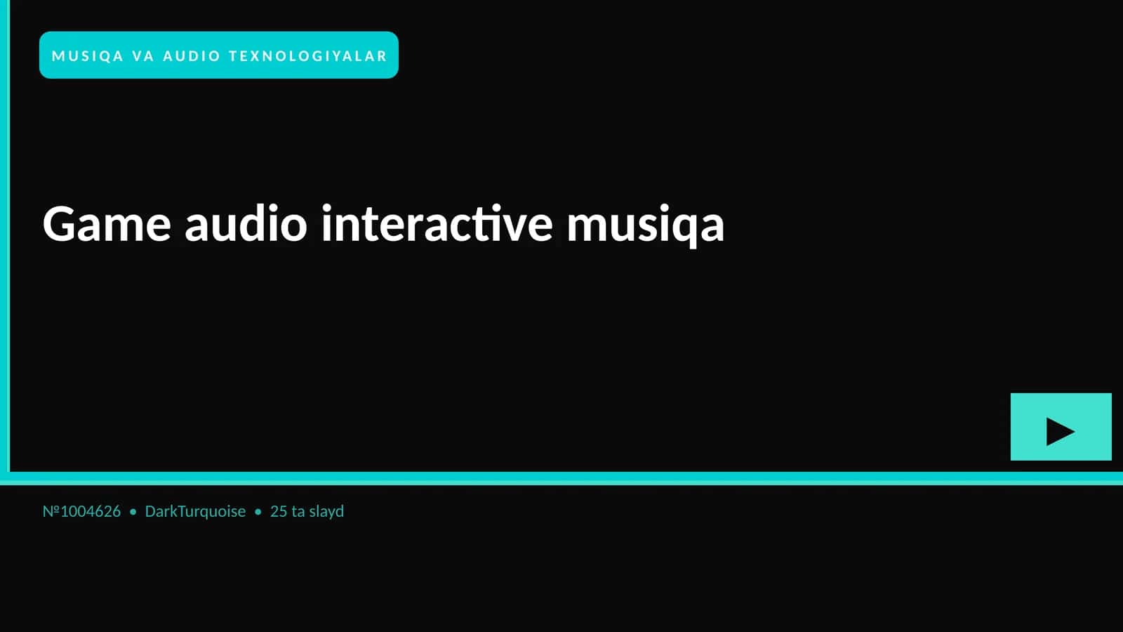 Game audio interactive musiqa 1