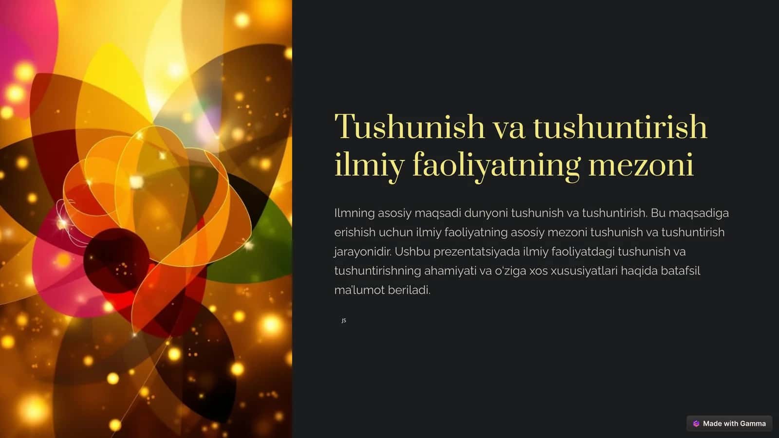 Tushunish va tushuntirish ilmiy faoliyatning mezoni 1