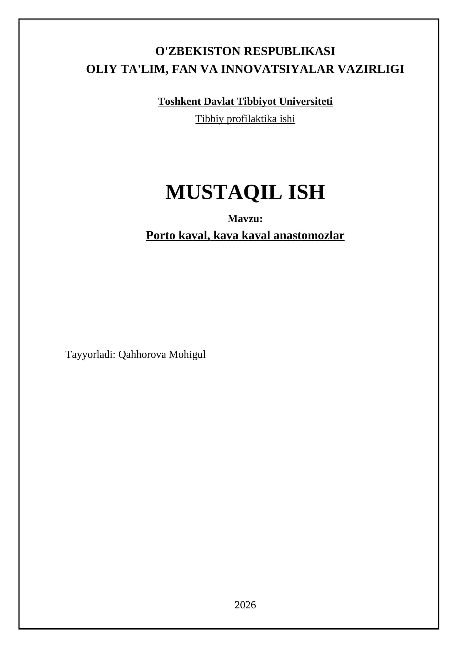 Porto kaval, kava kaval anastomozlar 1