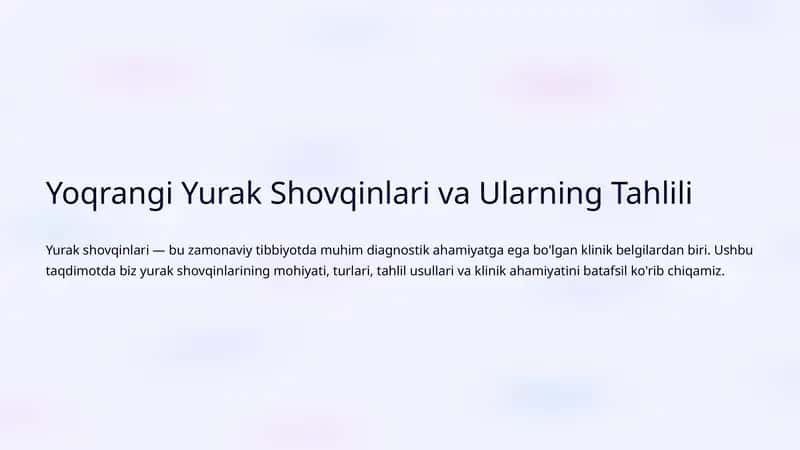 Yoqrangi Yurak Shovqinlari va Ularning Tahlili 1