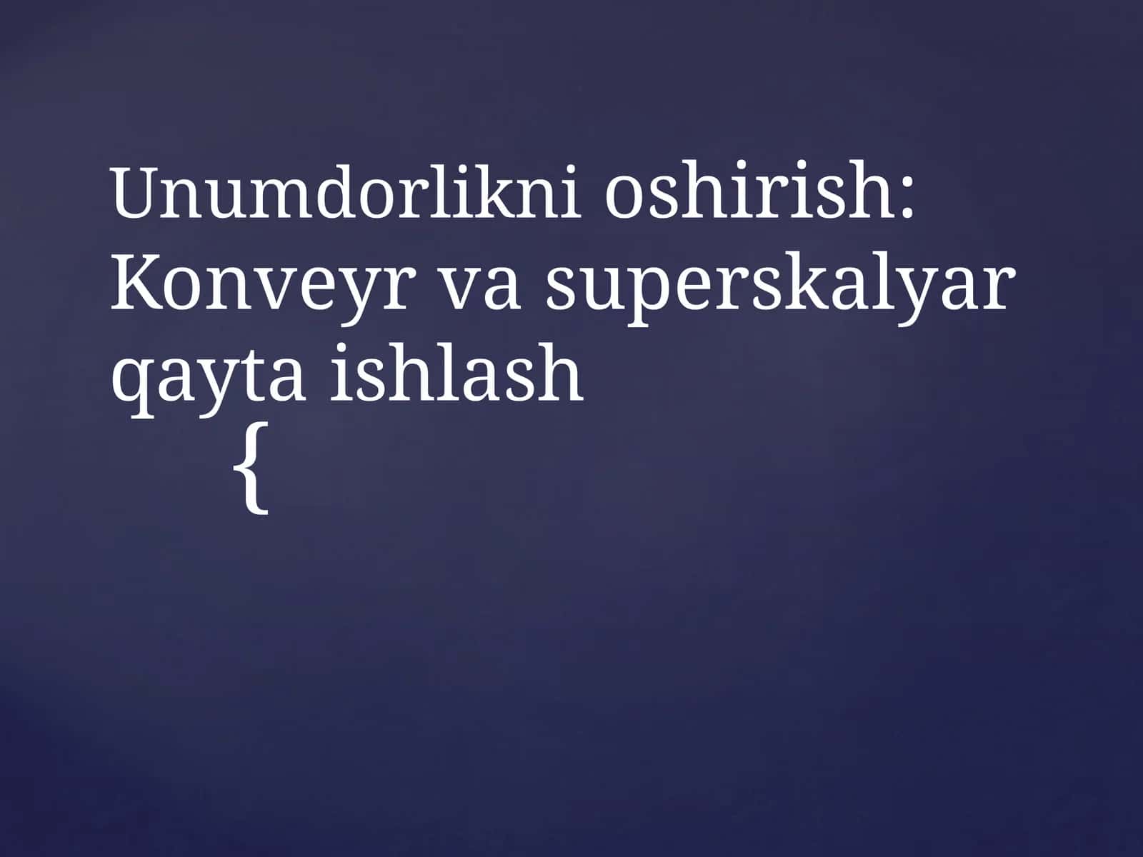 Kompyuter tizimlarining unumdorligini oshirish 1