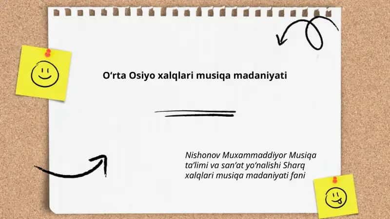 Oʻrta Osiyo xalqlari musiqa madaniyati 1