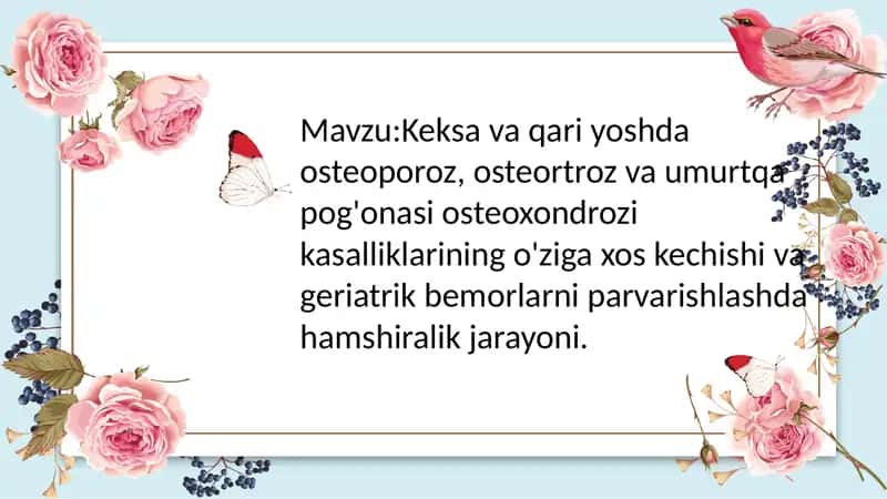 Osteoporoz va qon bosimi kasalliklari 1