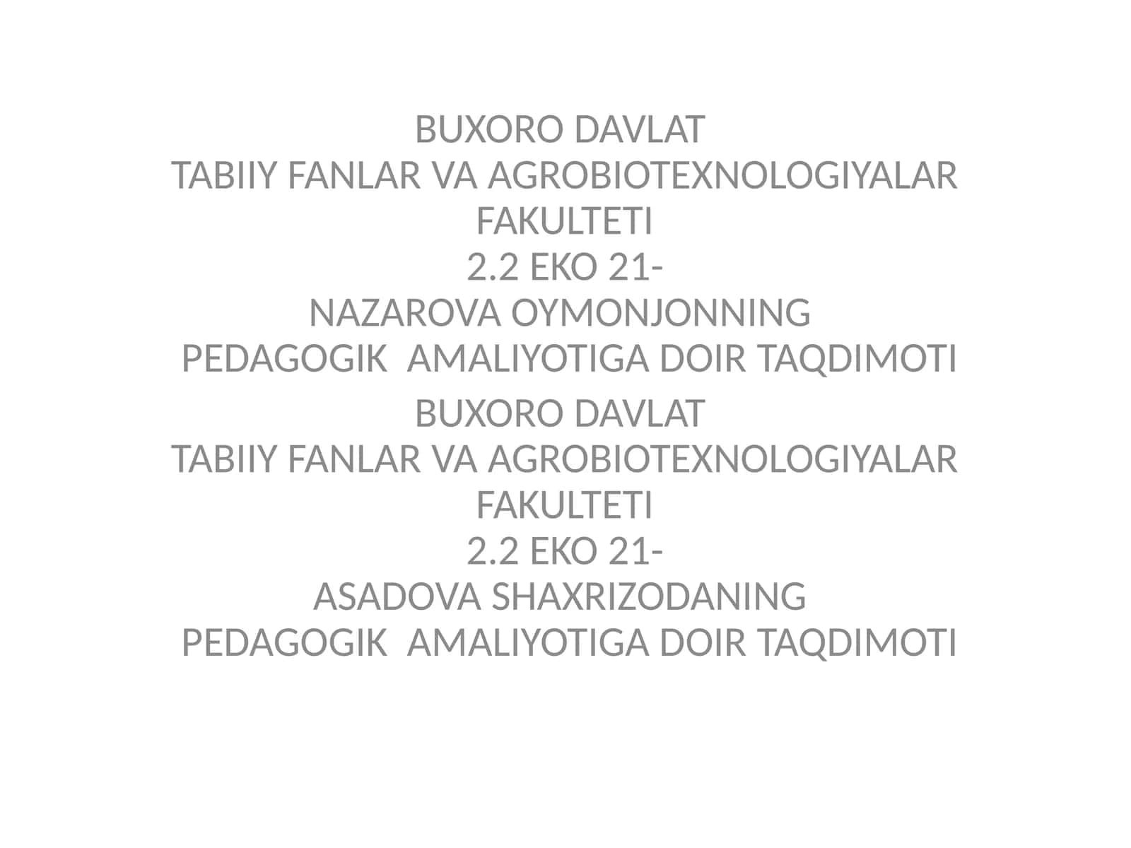 PEDAGOGIK AMALIYOTIGA DOIR TAQDIMOTI 1
