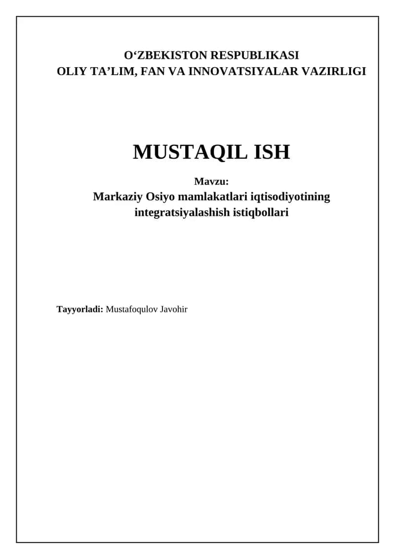 Integratsiya istiqbollari: Imkoniyatlar va to'siqlar 1