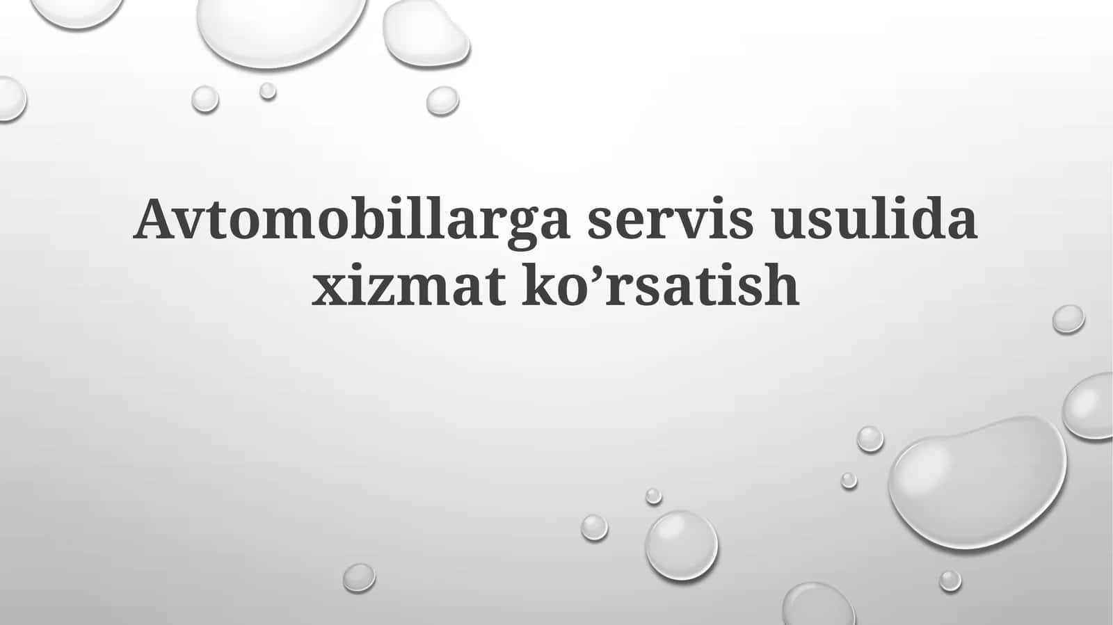 Avtomobillarga servis usullari 1
