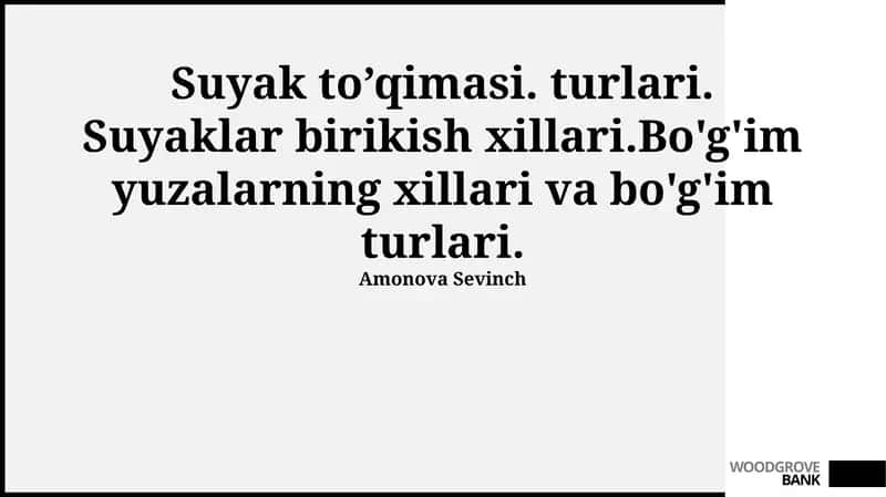Suyak to’qimalari 1