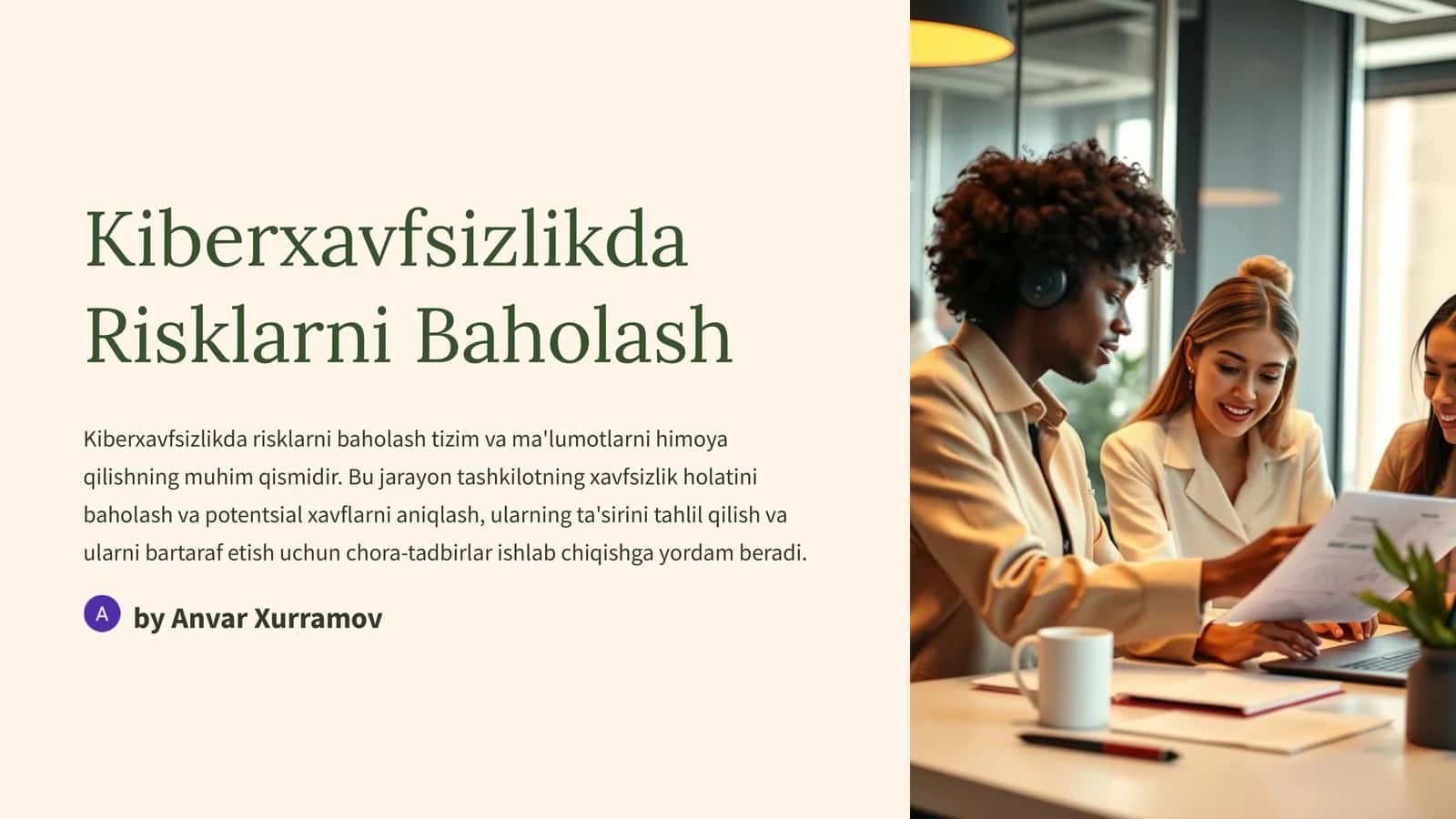 Kiberxavfsizlikda Risklarni Baholash 1