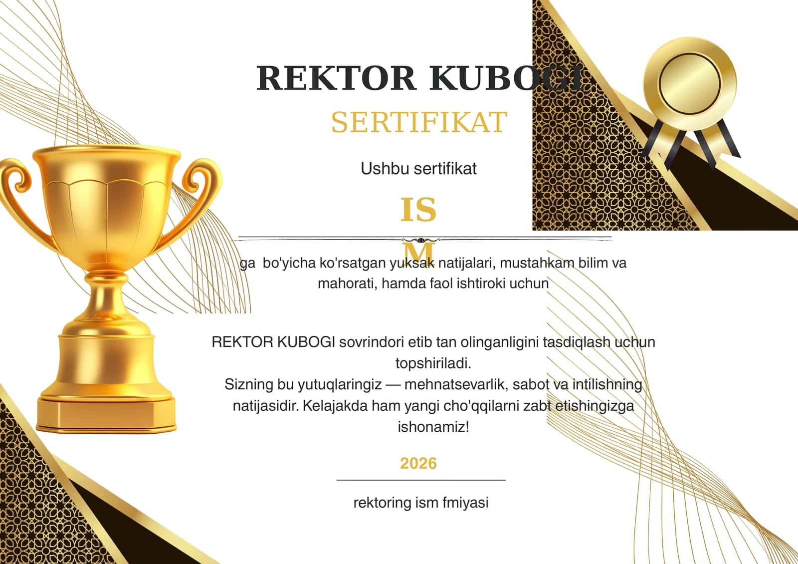 REKTOR KUBOGI SERTIFIKATI 1