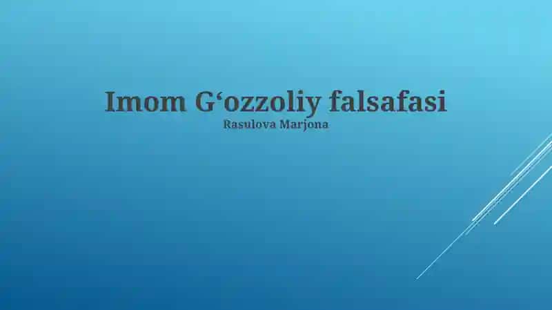 Imom G‘ozzoliy falsafasi