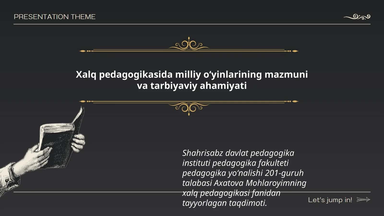 Xalq pedagogikasi fanidan tayyorlagan taqdimot 1