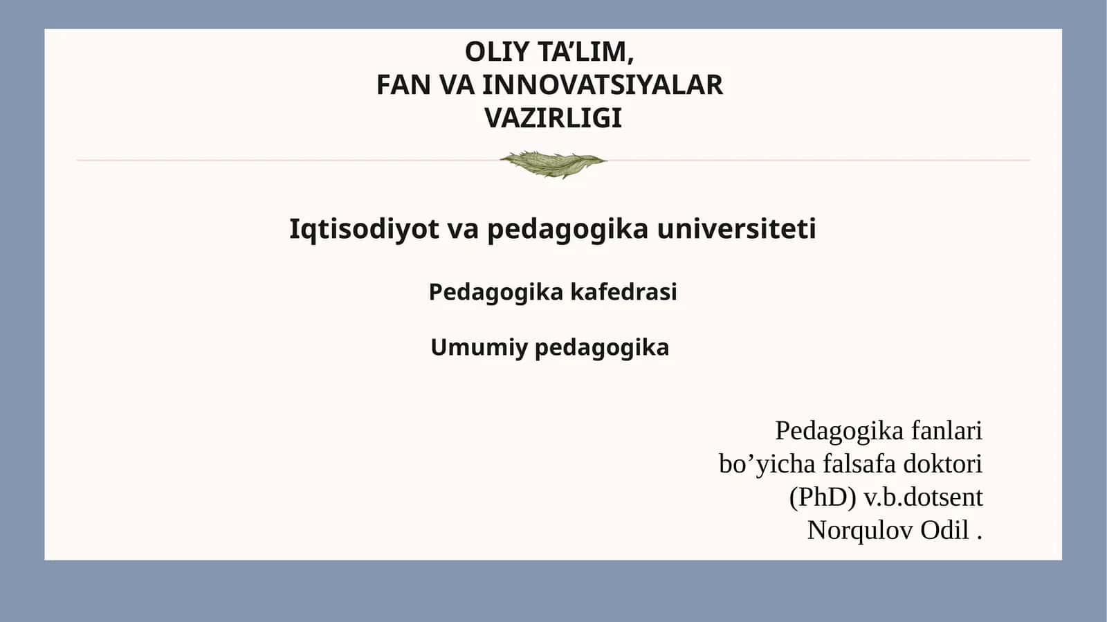 Norqulov Odil 1