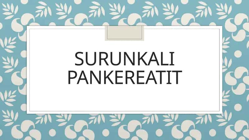 Surunkali Pankreatit 1