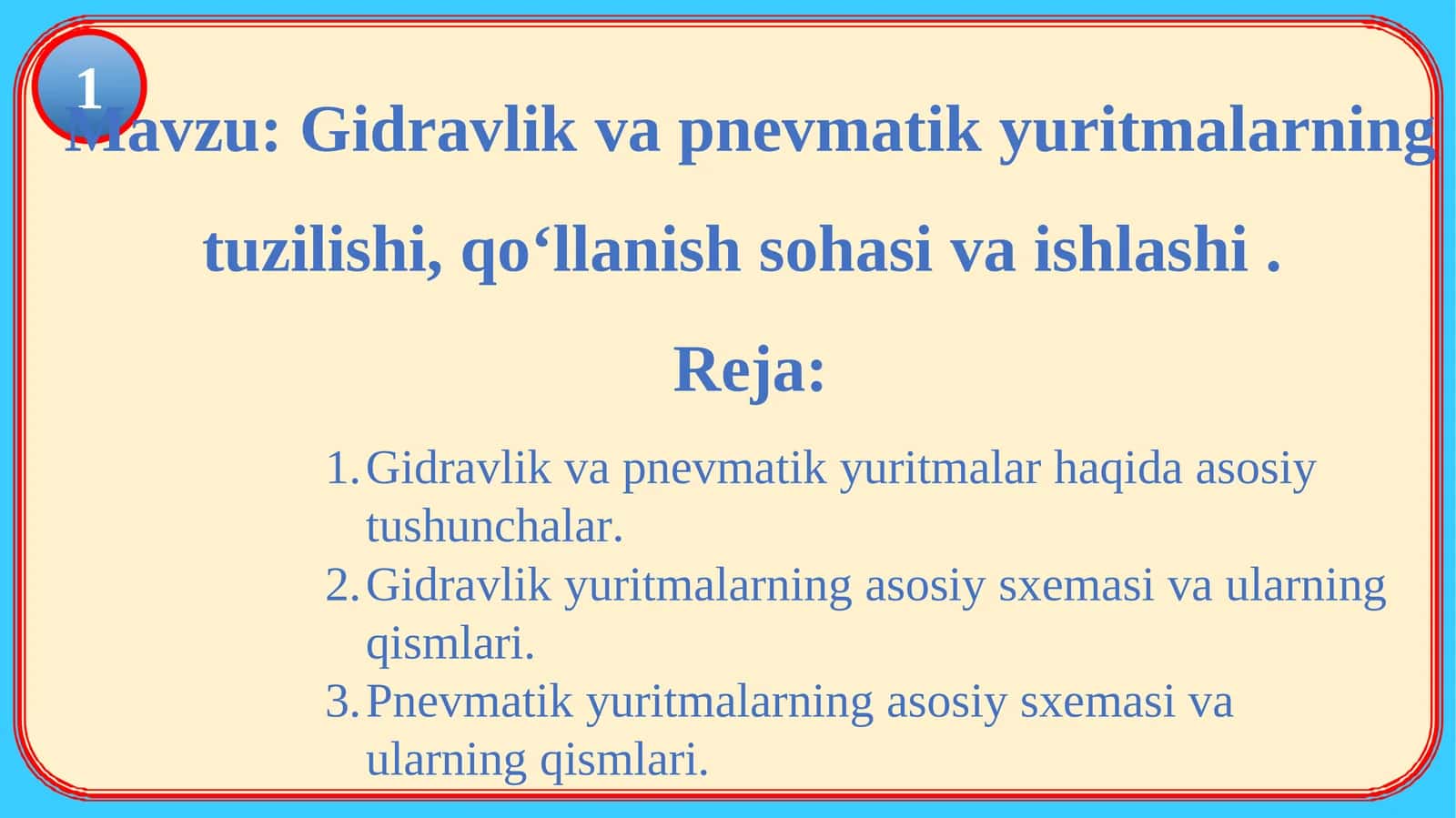 Gidravlik va pnömatik yuritma 1