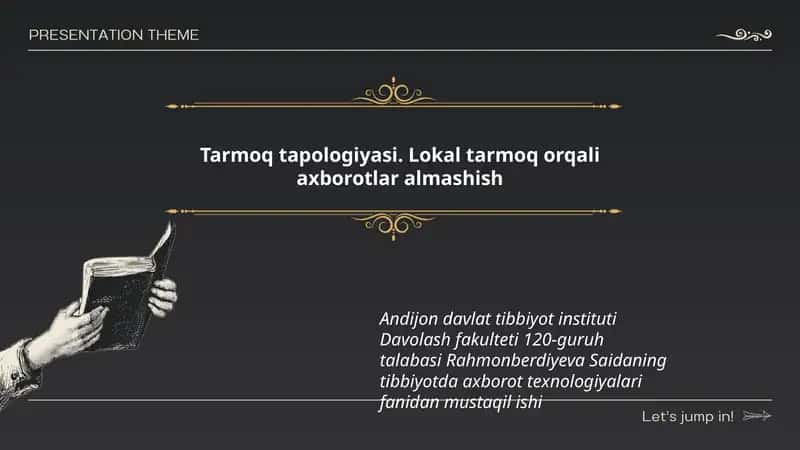 Tarmoq tapologiyasi. Lokal tarmoq orqali axborotlar almashish 1