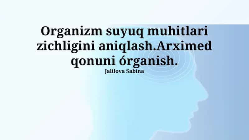 Arximed Qonunini O'rganish 1