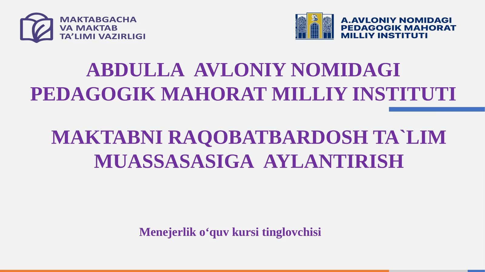 MAKTABNI RAQOBATBARDOSH TA`LIM MUASSASASIGA  AYLANTIRISH 1