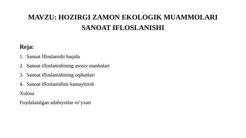 Sanoat Ifloslanishi 1