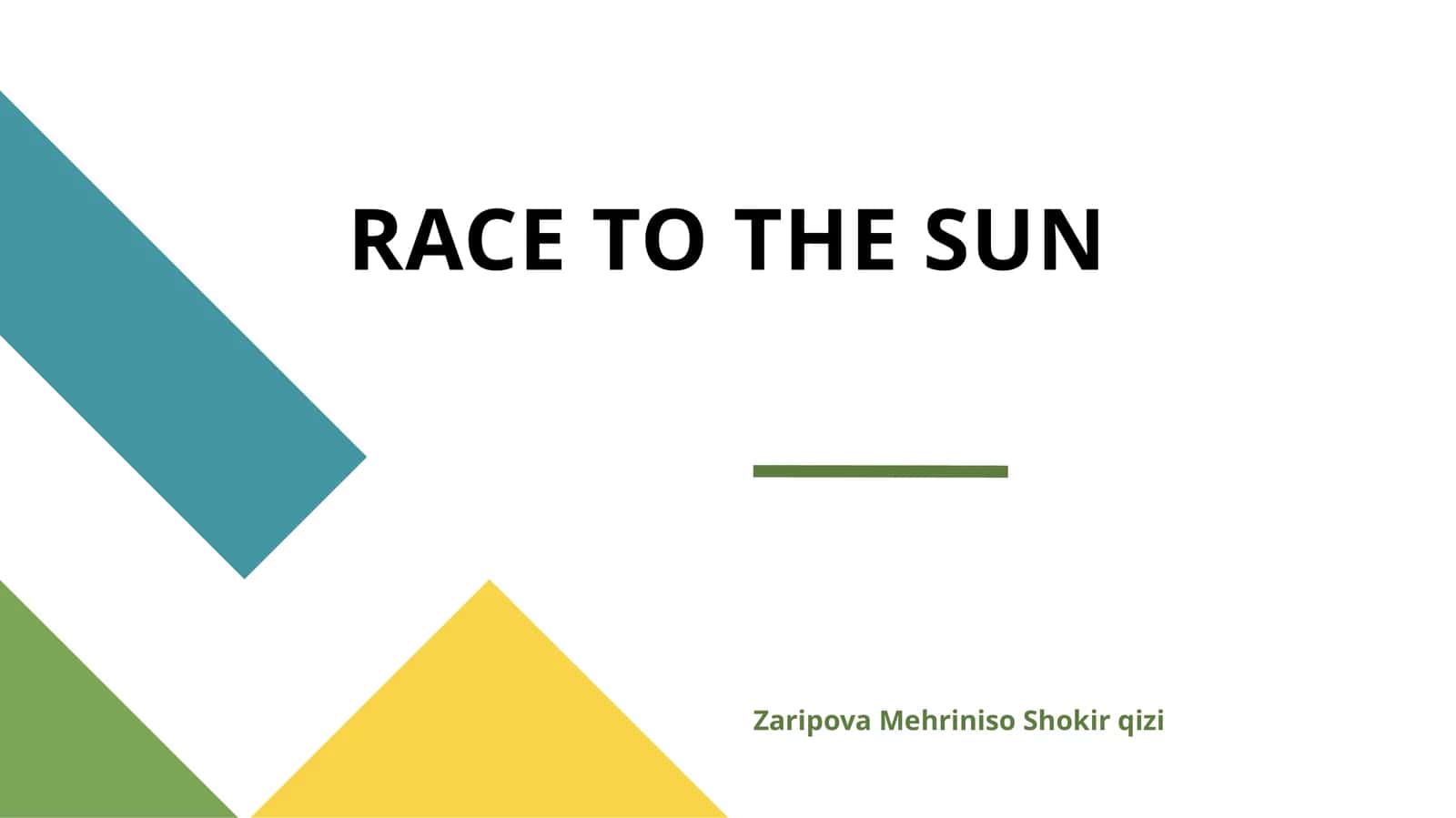 RACE TO THE SUN 1