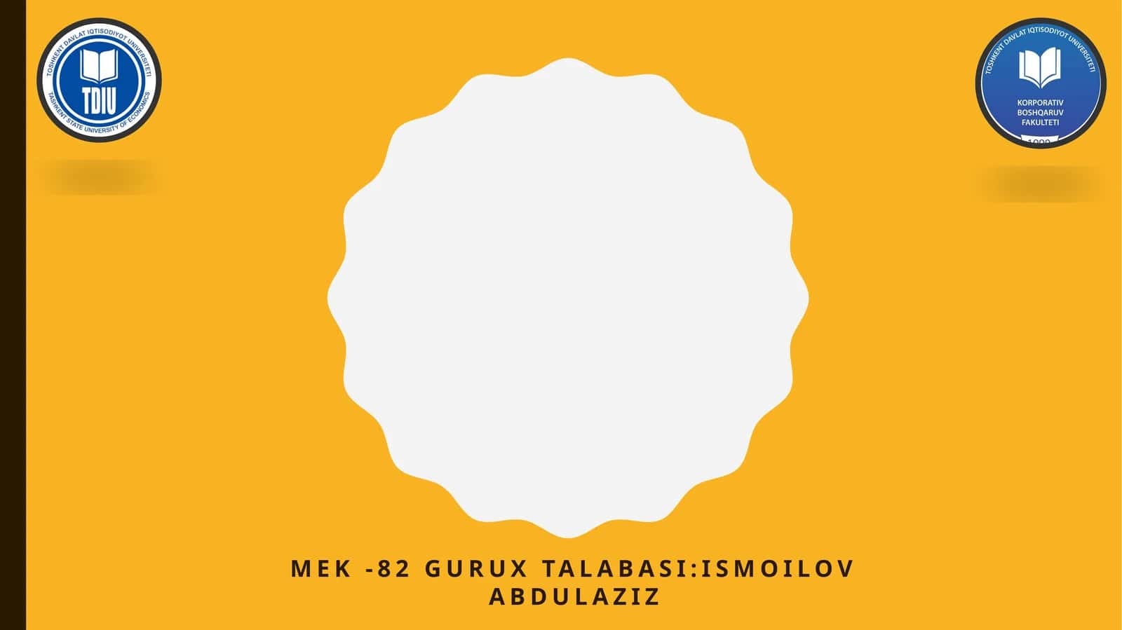 MEK -82 GURUX TALABASI:ISMOILOV ABDULAZIZ 1