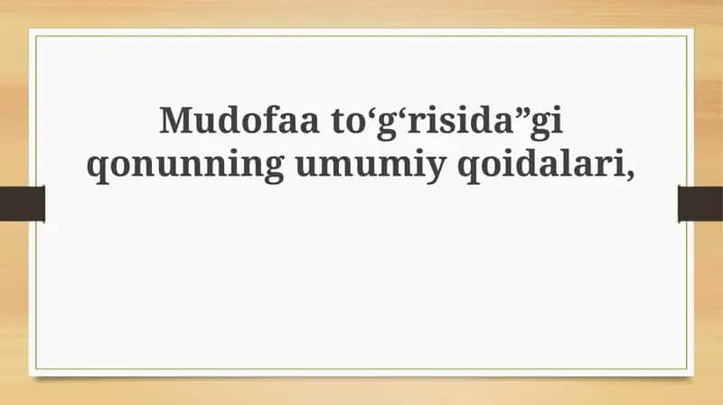 Mudofaa To'g'risidagi Qonun 1